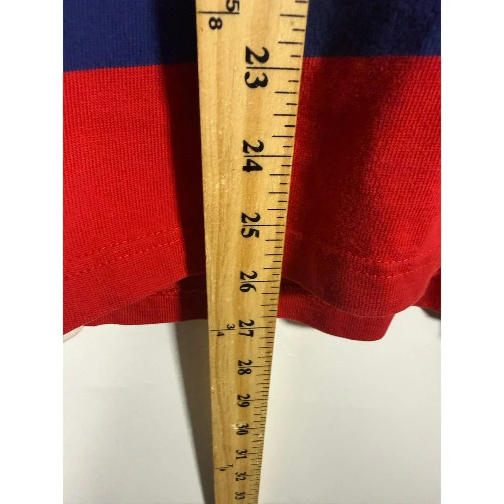 J. Crew Mens Knit Goods Striped T-Shirt Red Blue Yellow Green Short Sleeve M